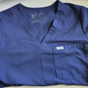FIGS Blue V-Neck Scrub Top